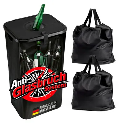 Produktbild von EASYmaxx Flaschenbehälter Glas Pfandflaschen Sammelbehälter Pfand Leergut 100L - Haushaltszubehör, Ordnungshelfer für die Anwendung im eigenen Zuhause