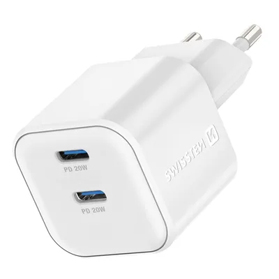 Immagine prodotto di Swissten, caricatore rapido USB-C GaN 20W Power Delivery, bianco