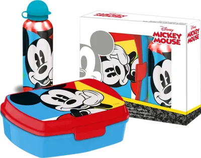 Zdjęcie produktu dla Zestaw Śniadaniówka Butelkamyszka Mickey Zestaw Lunchbox Aluminium Bidon