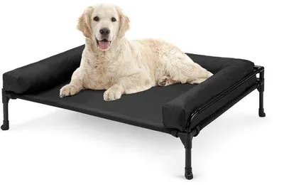 Image de Lit rafraîchissant pour chien, taille moyenne, housse amovible et lavable, noir, 89 x 56 x 18 cm