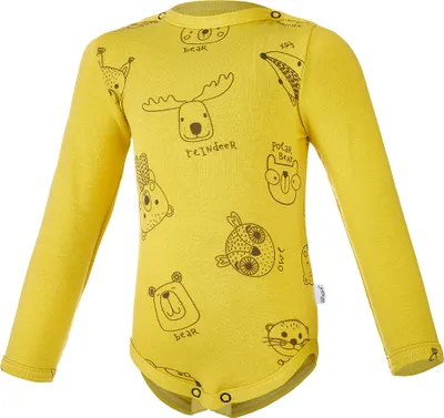Produktbild von Baby Body DRUCK Outlast® - Gelbgrün Tiere/Gelbgrün, 68