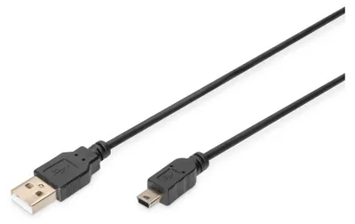 Obrázek produktu pro DIGITUS USB 2.0 Anschlusskabel Typ A -mini B  St/St 1.0m, sw