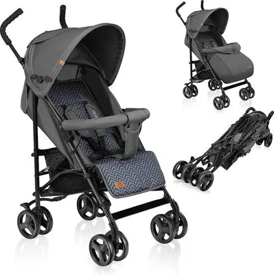 Image de Poussette légère pour enfants de 6 à 36 mois, 15 kg, gris, habillage pluie, moustiquaire, chancelière