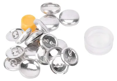 Knopf-Bezugsset, 20 mm, 10er-Set, rund, Gummi/Metall, inkl. Werkzeug