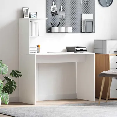 Obrázek produktu pro Maison Exclusive – Psací stůl s policí, bílý, 102 x 50 x 124 cm, dřevěný materiál
