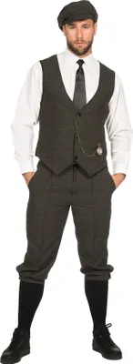 Produktbild von 20er Jahre Peaky Blinders Anzug Knickerbocker Herren Kostüm Oliv-Schwarz, Größe:56