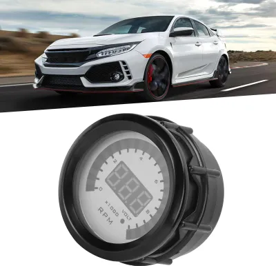 Immagine prodotto di Contagiri digitale 52 mm/2 pollici, 0-99 rpm, ricambio per veicoli a benzina a 12 V 4/6/8 cilindri