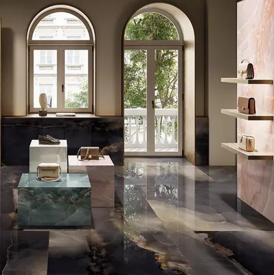 Zdjęcie produktu dla CASA39 Płytki imitujące onyks, czarne, 120 x 120 cm, Emil Ceramica Onyx