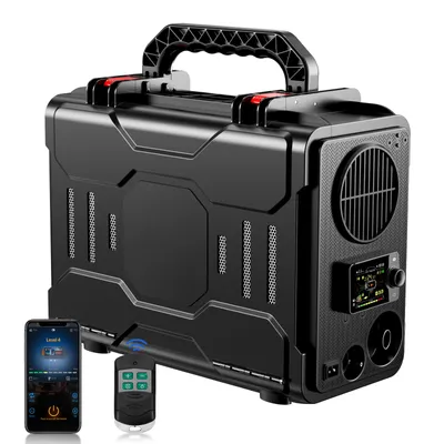 Produktbild von KROAK 12V Tragbarer Diesel Standluftheizer, 8KW All-in-One Diesel Standheizung mit Fernbedienung und LCD-Bildschirm + EU Adapter