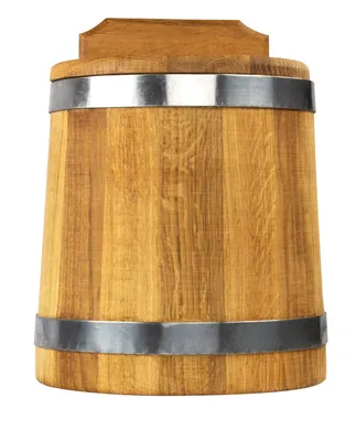 Produktbild von FOP Grytsun Einlegefass Eichenholz 15 L für Sauerkraut und Gurken inkl. Druckplatte, Deckel und Edelstahlreifen