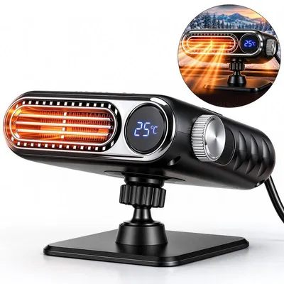 Produktbild von 12v Heizlüfter 150W, Standheizung Auto mit 360° Drehung, Scheibenentfroster und Anti-Beschlag-Funktion für PKW SUV LKW