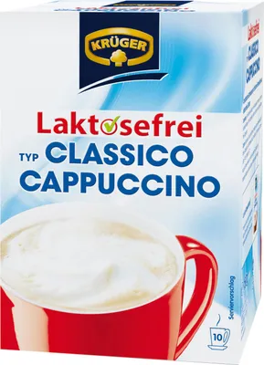 Obrázok produktu pre Krüger Cappuccino Classico bezlaktózový nápoj v prášku 10x15g 150g