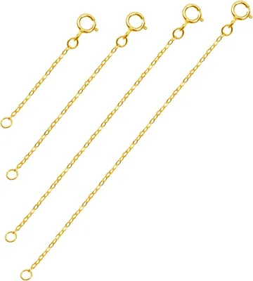 Immagine prodotto di Catene di prolunga in argento sterling 925, confezione da 4 pezzi, lunghezza da 3 cm a 10 cm, per la creazione di gioielli