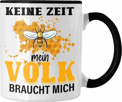 Produktbild von Trendation - Keine Zeit Mein Volk Braucht Mich Tasse Geschenk Bienen Honig Imker Imkeri Geschenkidee Bienenzüchter (Schwarz)