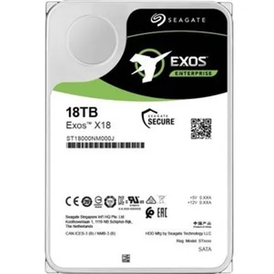 Produktbild von Seagate Exos X18 ST18000NM001J - Festplatte - verschlüsselt - 18 TB - intern - SATA 6Gb/s - 7200 rpm - Puffer: 256 MB - Self-Encrypting Drive (SED)