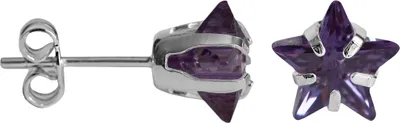 Produktbild von Ohrstecker 925 Sterling Silber mit Zirkonia Stern Farbe - Lila