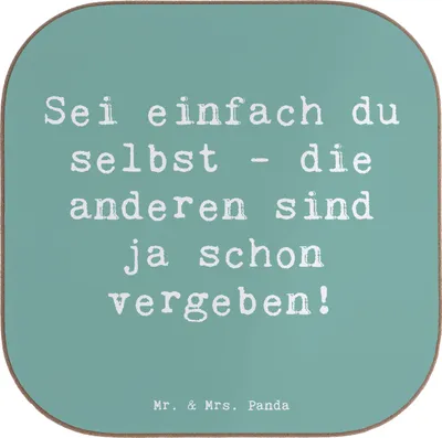 Produktbild von Mr. & Mrs. Panda Tischschoner Spruch Selbstakzeptanz Einzigartig - Meeresbrise - Geschenk, Stimmung, Einzigartigkeit, Untersetzer für Gläser, Authentizität, Stimmungen