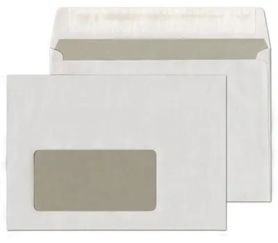 Produktbild von Kaenguruh C6 Briefumschlag, holzfrei weiss 75g, mit Haftklebung Abdeckstreifen, grauer Innendruck mit Fenster
