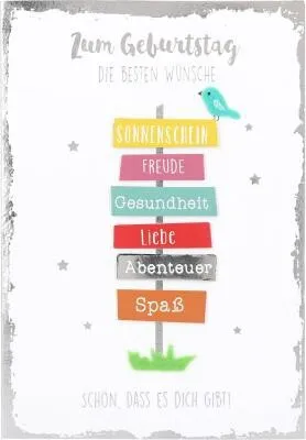 Produktbild von Elegance Klappkarte Grusskarte Geburtstagskarte - Zum Geburtstag die besten Wünsche
