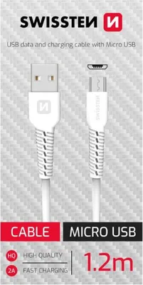 Obrázok produktu pre Datový kabel USB / micro USB (bílý, 1,2m)