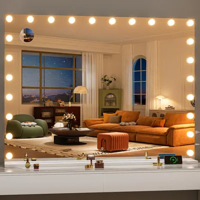 Make-up-Spiegel LED 120x90 cm, 24 Lampen, 3 Farbmodi, Touch-Steuerung