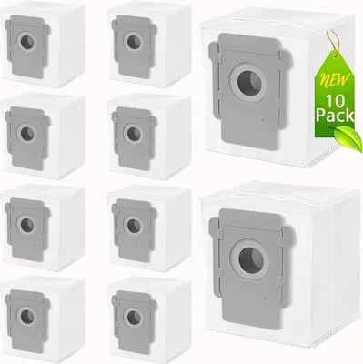 A collection of vacuum cleaner bags arranged in a grid.