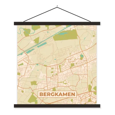 Produktbild von MuchoWow® Textilposter Bergkamen - Jahrgang - Karte - Stadtplan 40x40 cm mit schwarzem Rahmen - Fotos