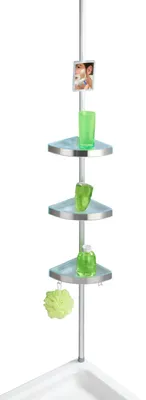 Produktbild von WENKO Teleskop Regal Dusche Ecke Ablage Regal Korb Bad Premium Badewanne Spiegel