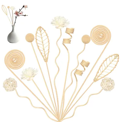 Rotan Diffuserstäbchen, 18 Stück, 6 Formen, natürliche Duftstäbchen