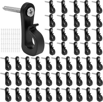 Imagen del producto de Ganchos de acero inoxidable, 50 unidades, con sistema de cierre de seguridad, para uso en exteriores