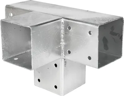 Image de Raccord d'angle pour pergola avec rallonge pour mât 9 x 9 cm modèle cube - Par pièce
