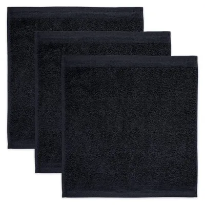 Productafbeelding van Möve Superwuschel zeepdoek, 30 x 30 cm, 100% katoen, zwarte set van 3
