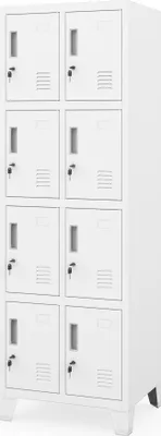 Produktbild von Doppelter Sozialschrank für Arbeitsschutzausrüstung: ROBERT 2 Plus 559 x 1720 x 450 mm, weiß