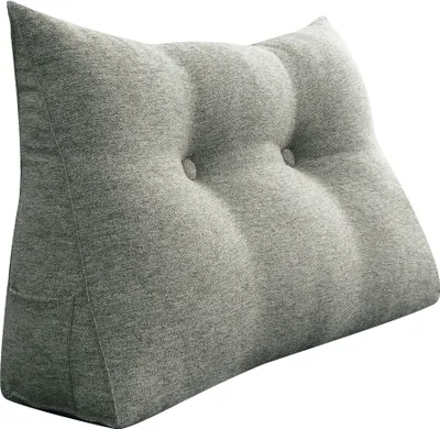 Zdjęcie produktu dla Ergonomiczna poduszka na zagłówek o lnianym wyglądzie, poduszka do czytania, poduszka klinowa, poduszka na plecy, poduszka wypoczynkowa, poduszka dekoracyjna