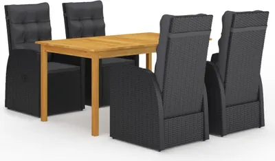 Produktbild von ZMH 5-tlg. Garten-Essgruppe Schwarz