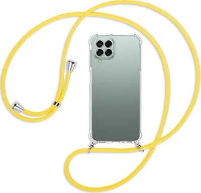 Produktbild von Handykette Backcover-Schutzhülle mit Band (Metall silberfarben) für Samsung Galaxy M33 - gelb