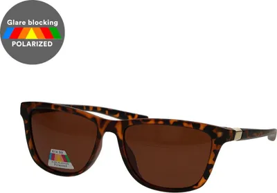 Image de Spectrum lunettes de soleil polarisées, rectangulaires, marron tortue, femmes