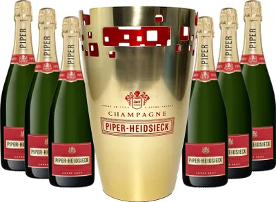 Produktbild von Piper-Heidsieck Champagner Kühler + 6x Piper-Heidsieck Cuvee Brut Champagner 0,75l (12% Vol) -[Enthält Sulfite]