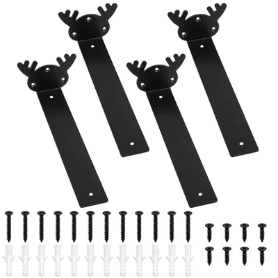 Produktbild von Regalhalter Regalbodenträger Regalstützen 22,5 cm Stahl Schwarz 4er-Pack
