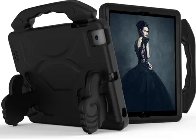 Obrázek produktu pro Dětské pouzdro pro iPad 4/iPad 3/iPad 2 9,7", lehké EVA pěnové pouzdro s rukojetí a stojánkem Černý