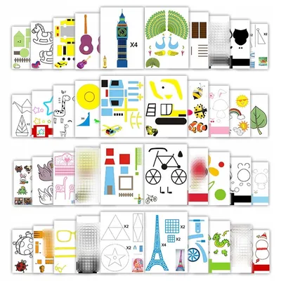 Produktbild von KRUMAD 3D Stift Vorlagenbuch A4 – 40 Seiten mit 3D Schablonen & PVC-Folie – Kreatives Zubehör für Kinder & Anfänger – Bastelbuch für 3D Druckstift