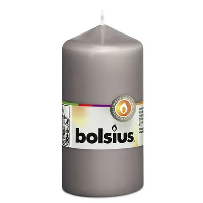 Image de Bolsius Bougie ronde gris chaud 120/58mm