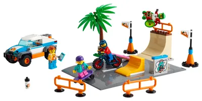 Immagine prodotto di LEGO 60290 City Skate Park, set con skateboard, bici BMX e macchinina, regalo per bambine e bambini dai 5 anni in su, giocattolo da costruzione