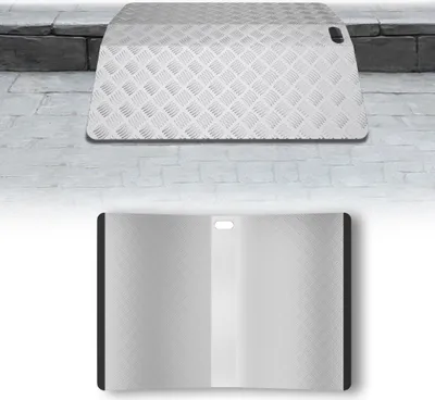 Image de Rampe de seuil NAIZY Rampe de seuil pour fauteuil roulant,Rampe en aluminium pour fauteuil roulant, pont de seuil antidérapant Portable avec poignées,capacité de charge 270 kg (100 x 70 x 10 cm)