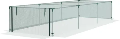 Produktbild von Pflanzenschutznetz, Gemüseschutz, Reißverschlusstür, Stahlrahmen, 125x125x62,5 cm, Grün/Silber