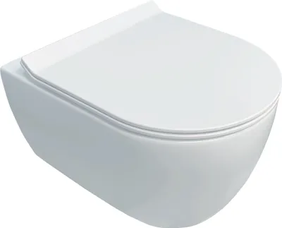 Produktbild von NEG Hänge-WC Uno99K kompakt (48,5 cm) für kleine Bäder, Nanoversiegelung, Softclose Slimline WC-Sitz, hygienische Umlaufspülung