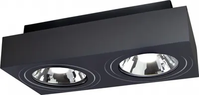 Produktbild von Spectrum LED Mirora GU10 AR111 2 fach Deckenleuchte schwarz schwenkbar IP20 max.2x35W eckig