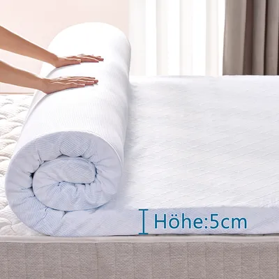 Produktbild von Wenta Matratzentopper Gel-Memory-Schaum, 120x200 cm, 5 cm Höhe, 5-Zonen Ergonomisch, Kühlfunktion, Atmungsaktiv, H3 Härtegrad, für Boxspringbetten, mit waschbarem Bezug, rutschfest, Fixierbänder, Airflow-Technologie