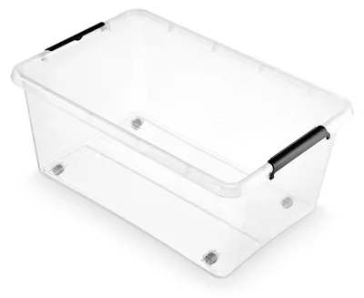 Image de Conteneur transparent sur roulettes 40 L 39 x 58 x 25 cm