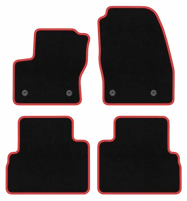 Productafbeelding van Velours automatten voor Ford C-MAX MK2 2015-2019 (MPV) – 4-delig, zwart/rood, op maat – Wielganizator CARLUX